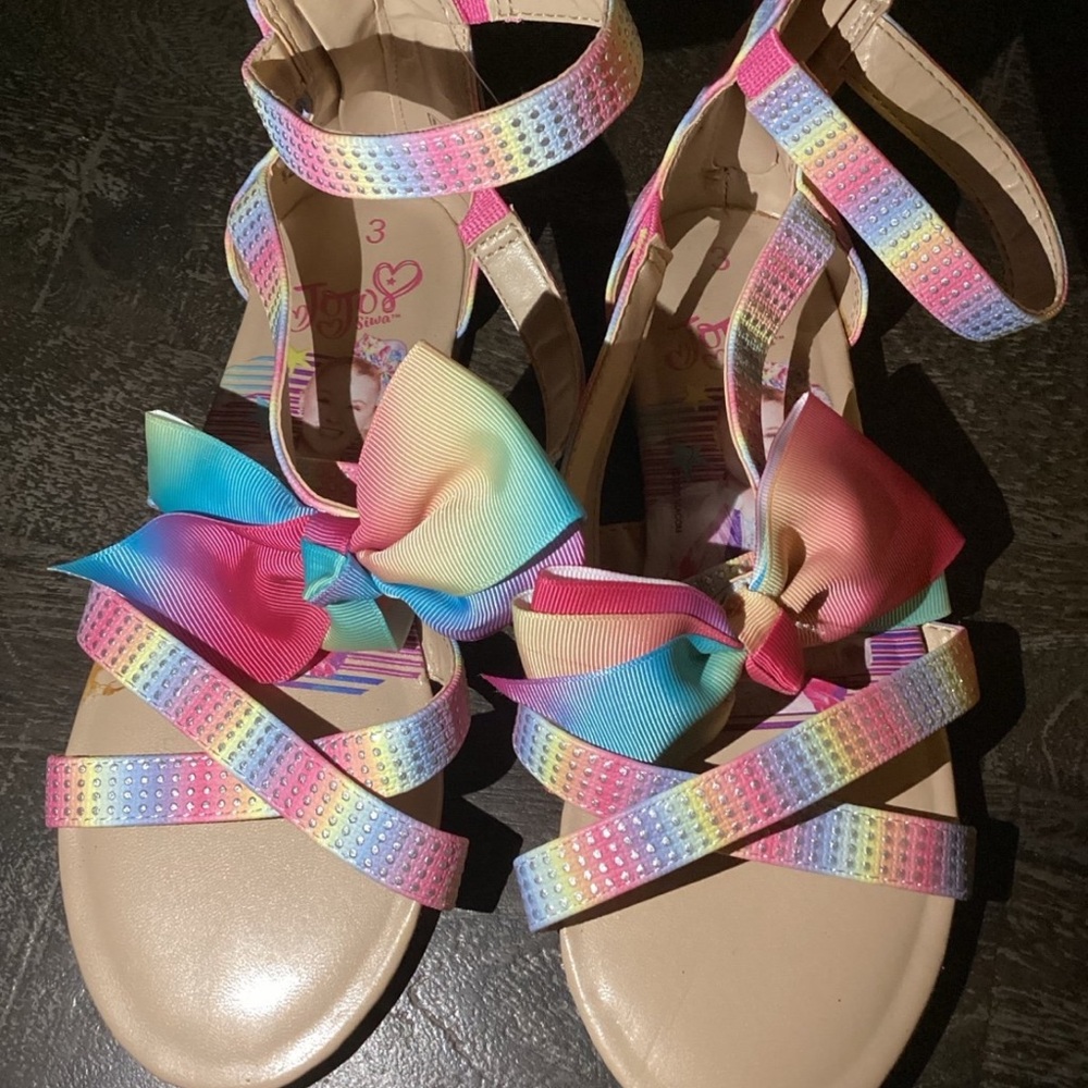 Jojo Siwa Colorful Bow Sandals Size 4